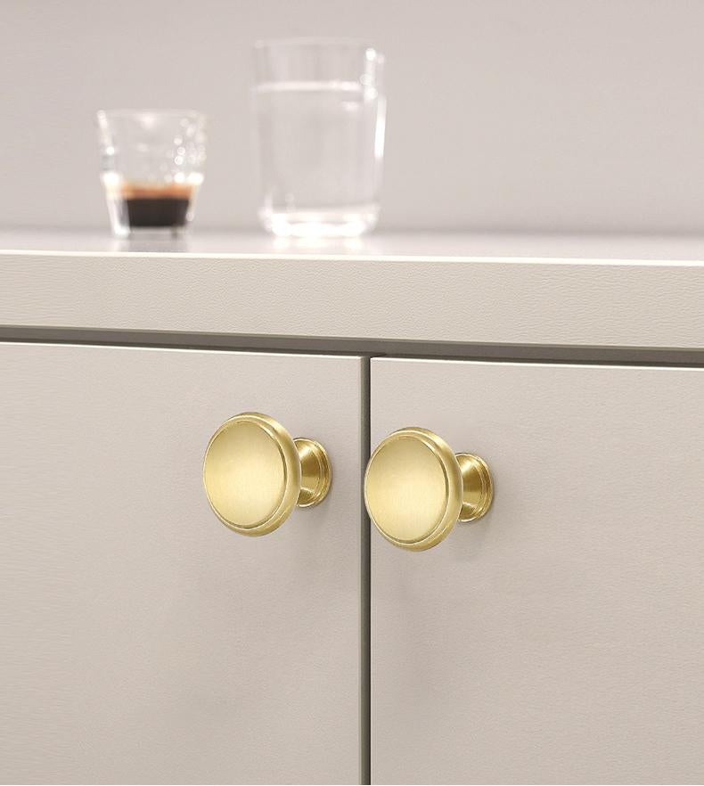 Gold Solid Brass Cabinet Knobs Classic Art Deco Drawer Pulls Vintage Style Furniture Handles Kitchen Wardrobe Dresser Closet Modern Hardware