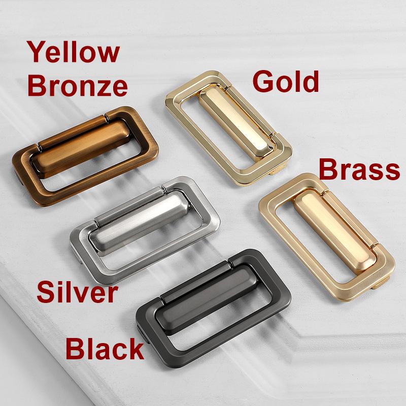 Modern Rectangle Drawer Pulls Minimalist Metal Cabinet Handles Contemporary Closet Knobs Metal Furniture Hardware Kitchen Wardrobe Dresser