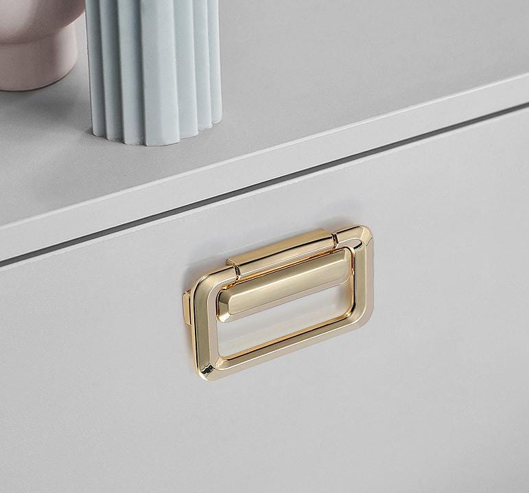 Modern Rectangle Drawer Pulls Minimalist Metal Cabinet Handles Contemporary Closet Knobs Metal Furniture Hardware Kitchen Wardrobe Dresser