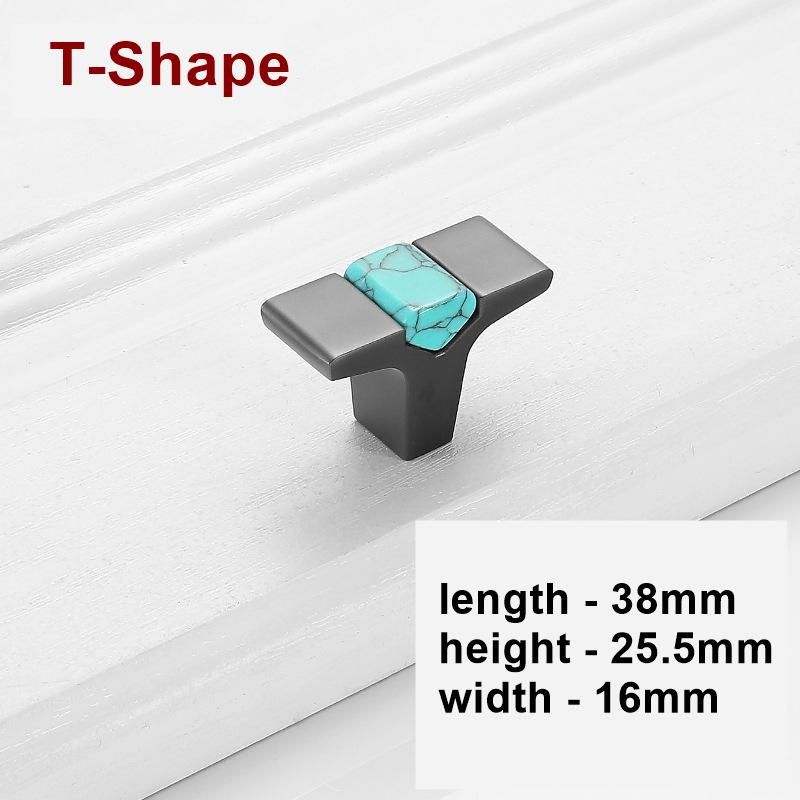 Modern Art Deco Drawer Pulls Minimalist Metal Cabinet Handles Industrial Kitchen Wardrobe Closet Dresser Knobs Turquoise Accent Furniture
