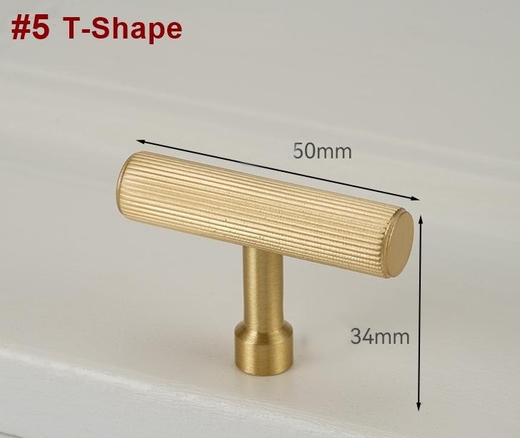 Solid Brass Cabinet Handles Knobs Ring Pulls Brushed Gold Furniture Hardware Kitchen Closet Drawer Modern Minimalist Interior Decor