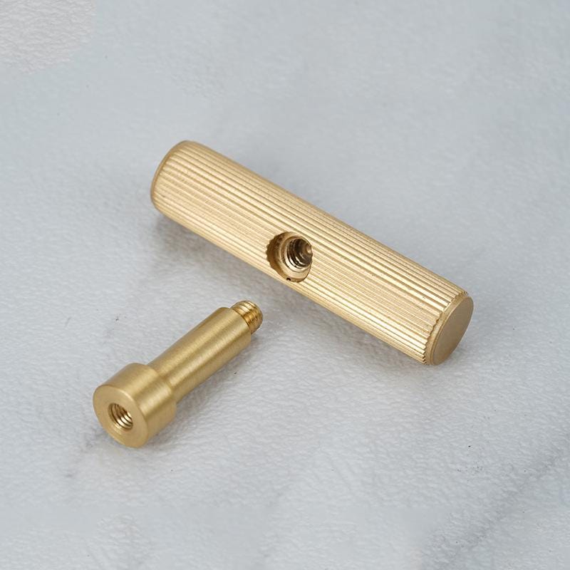 Solid Brass Cabinet Handles Knobs Ring Pulls Brushed Gold Furniture Hardware Kitchen Closet Drawer Modern Minimalist Interior Decor