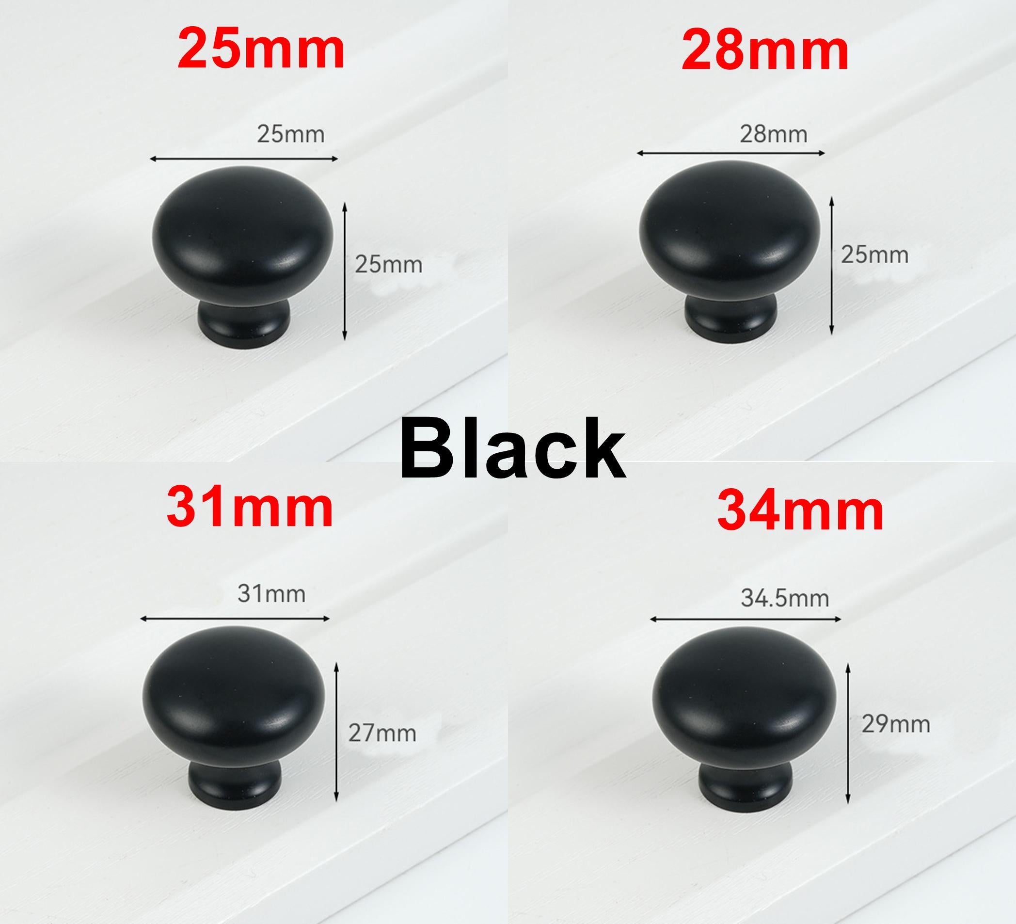 Solid Brass Cabinet Knobs Mushroom Style Drawer Pulls Vintage Gold Black Chrome Handles Kitchen Dresser Wardrobe Furniture Cupboard Doors