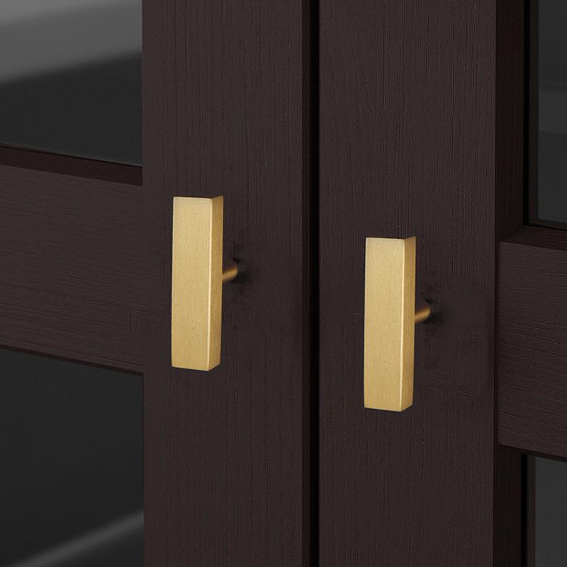 Solid Brass Square Cabinet Ring Pulls - Brushed Gold Finish Hardware - #2 - 224mm / 1pc