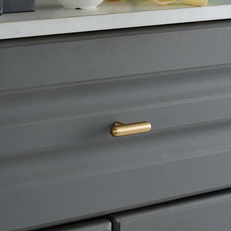 Solid Brass Square Cabinet Pulls & Knobs - Brushed Gold Finish - #4 - 96mm / 1pc