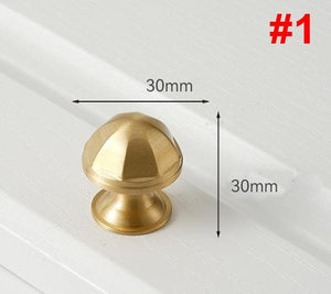 Solid Brass Vintage Cabinet Pulls & Knobs - Gold Finish Hardware - #2 / 1pc