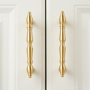 Solid Brass Vintage Cabinet Pulls & Knobs - Gold Finish Hardware - #6 - 96mm / 1pc