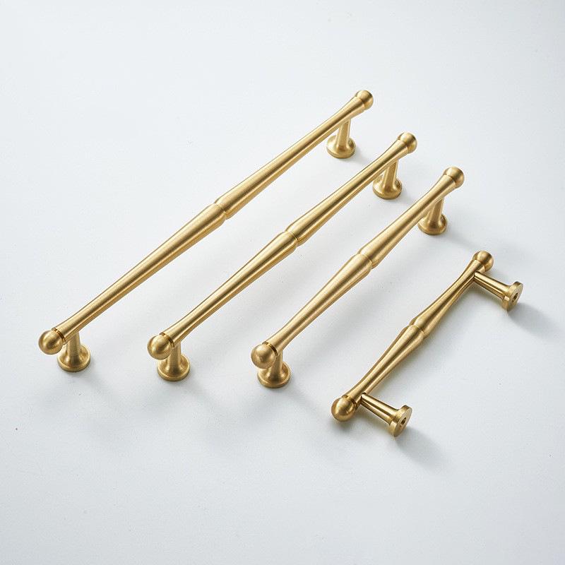 Solid Brass Vintage Cabinet Pulls & Knobs - Gold Finish Hardware - #4 - 25mm / 1pc