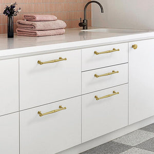 Solid Brass Vintage Cabinet Pulls & Knobs - Gold Finish Hardware - #6 - 128mm / 1pc