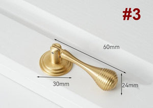 Solid Brass Geometric Cabinet Pulls & Knobs - Bronze Finish Hardware - #2 T-Shape Brass / 1pc