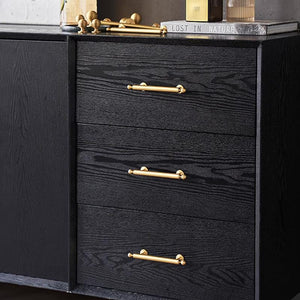 Solid Brass Geometric Cabinet Pulls & Knobs - Bronze Finish Hardware - #4 128mm Brass / 1pc