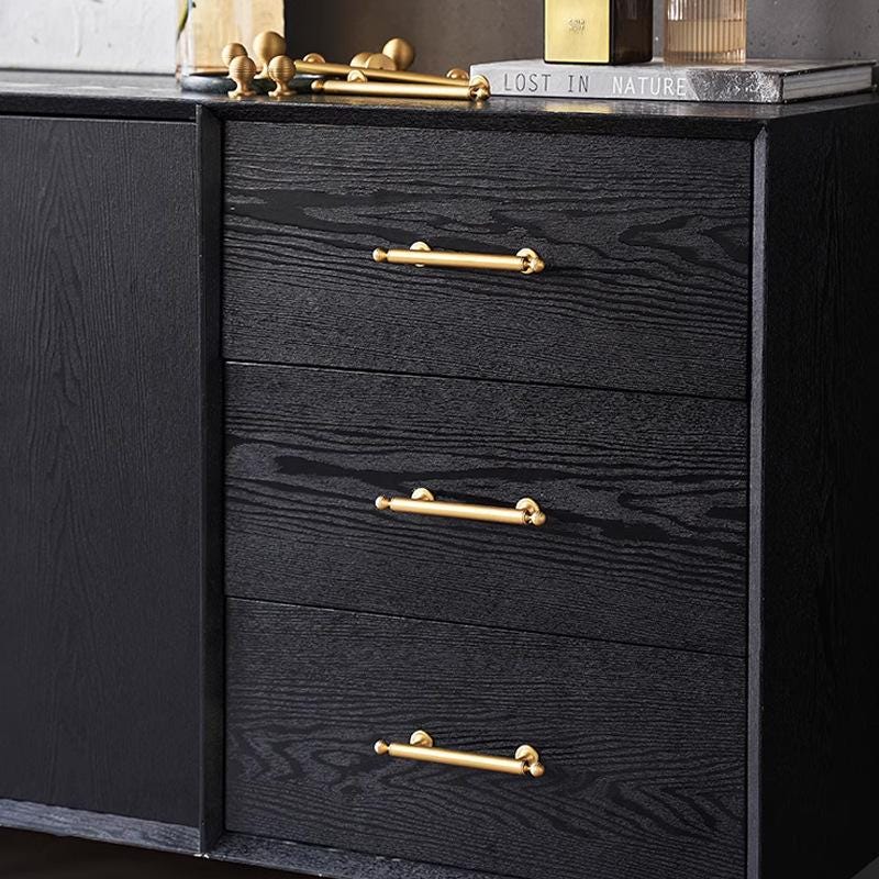 Solid Brass Geometric Cabinet Pulls & Knobs - Bronze Finish Hardware - #4 128mm Brass / 1pc