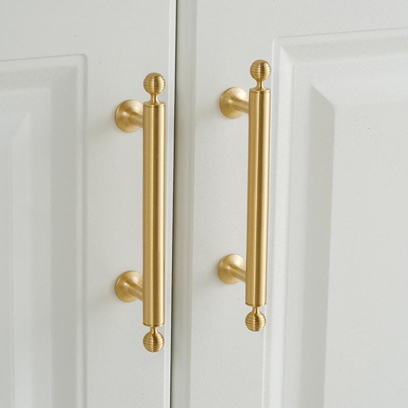 Solid Brass Gold Cabinet Handles Knobs Modern Classic Drawer Pulls Brass Furniture Hardware Dresser Closet Kitchen Cupboard Door Decoration