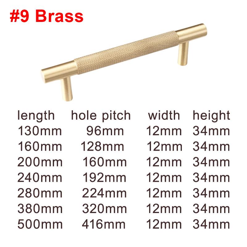 Knurled Solid Brass Cabinet Pulls Modern Industrial Handles for Dresser Drawer Closet Cupboard Kitchen Furniture Brass Black Chrome Hardware