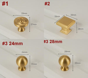 Solid Brass Art Deco Cabinet Pulls & Knobs - Gold Finish Hardware - #2 / 1pc
