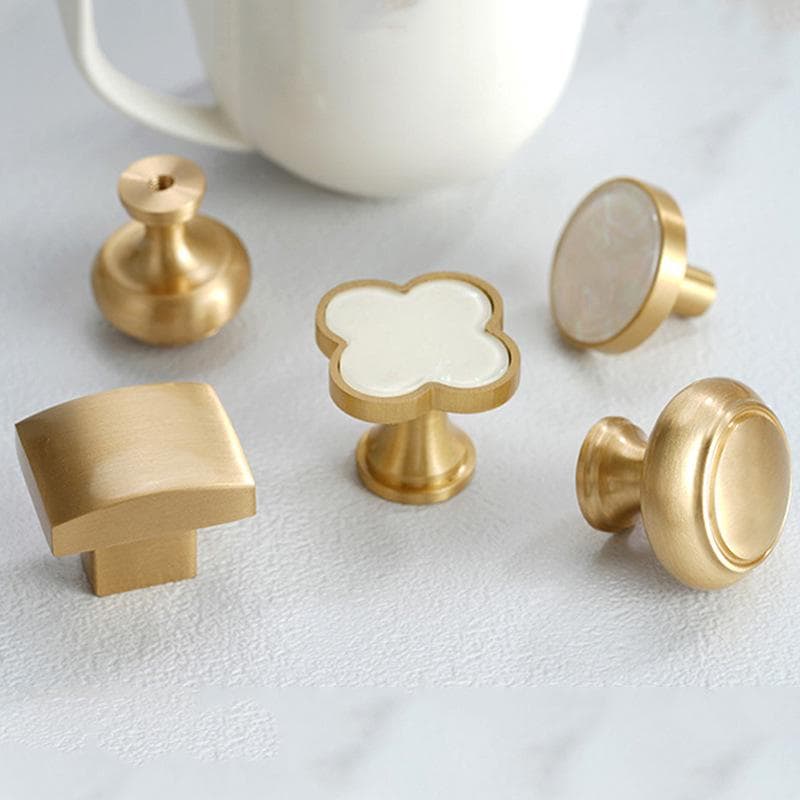 Solid Brass Round Cabinet Pulls & Knobs - Brushed Gold Finish - #4 - 64mm / 1pc
