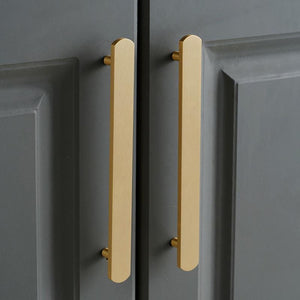 Solid Brass Round Cabinet Pulls & Knobs - Brushed Gold Finish - #4 - 76mm / 1pc