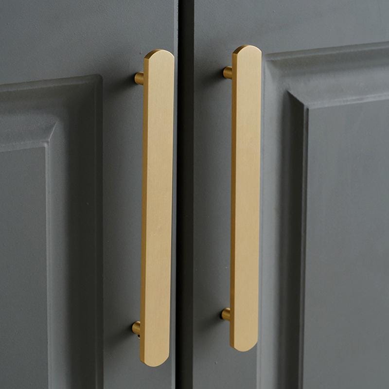 Solid Brass Round Cabinet Pulls & Knobs - Brushed Gold Finish - #4 - 76mm / 1pc