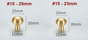 Solid Brass Round Cabinet Pulls & Knobs - Gold Finish for Cabinets - #3 - 29mm / 1pc