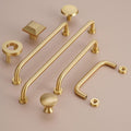 Solid Brass Round Cabinet Pulls & Knobs - Brushed Gold Finish - #1 / 1pc