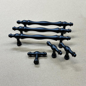 Solid Brass Vintage Cabinet Pulls & Knobs - Black Finish Hardware - #1 / 1pc