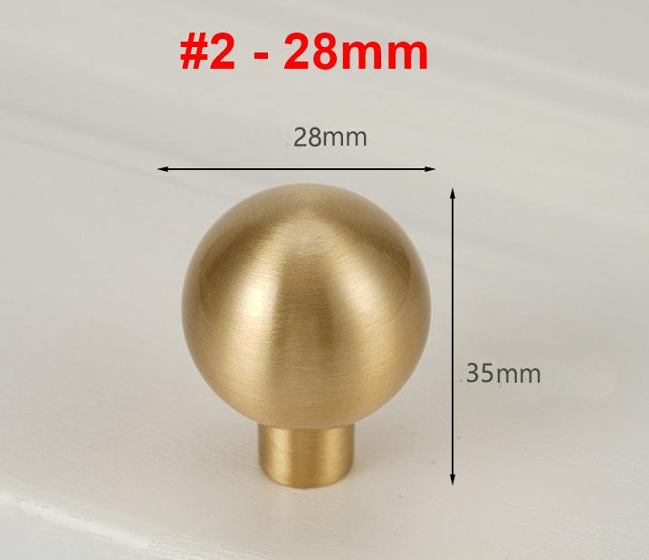 Solid Brass Round Cabinet Knobs in Brushed Gold Finish for Kitchen Cabinets Dressers and Wardrobes Modern Minimalist Hardware Pulls