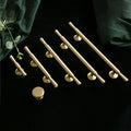 Solid Brass Drawer Pulls Gold Cabinet Handles Vintage Style T Bar Wardrobe Knobs Kitchen Cupboard Handles Brushed Finish Luxury Design