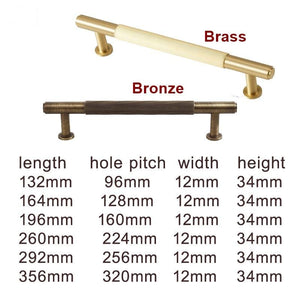 Solid Brass Knurled Cabinet Pulls & Knobs - Brushed Gold Finish - T-Shape Bronze / 1pc