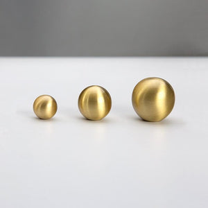 Solid Brass Round Cabinet Pulls & Knobs - Gold Finish for Cabinets - #5 - 23mm / 1pc