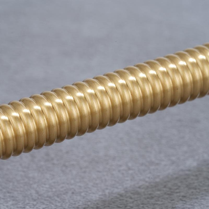 Solid Brass Knurled Cabinet Pulls & Knobs - Brushed Gold Finish - #3 - 128mm / 1pc