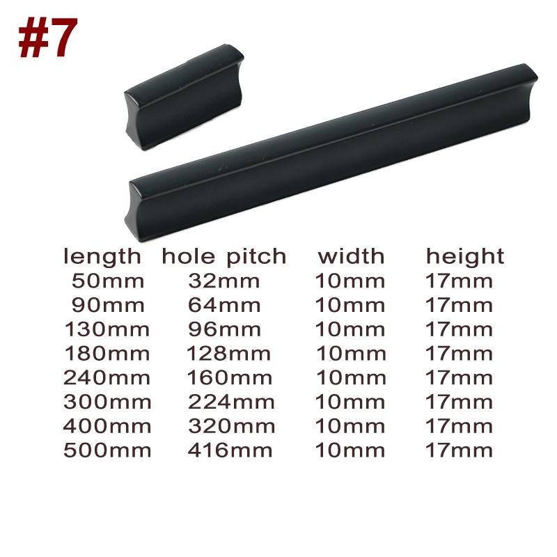 Matte Black Solid Brass Cabinet Handles Knobs Modern Minimalist Drawer Pulls for Kitchen Wardrobe Dresser Furniture Hardware