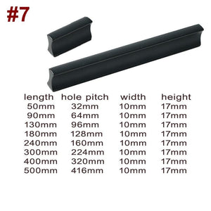 Solid Brass Minimalist Cabinet Pulls & Knobs - Black Finish Hardware - #4 / 1pc