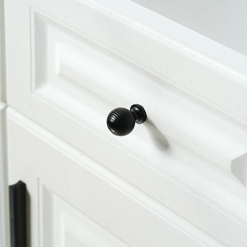 Matte Black Solid Brass Cabinet Handles Knobs Modern Minimalist Drawer Pulls for Kitchen Wardrobe Dresser Furniture Hardware