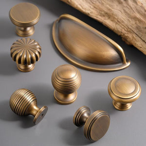 Solid Brass Vintage Cabinet Pulls & Knobs - Bronze Finish Hardware - #4 - 24mm / 1pc