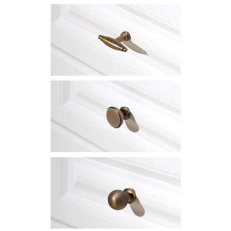 Solid Brass Vintage Cabinet Pulls & Knobs - Bronze Finish Hardware - #5 - 28mm / 1pc
