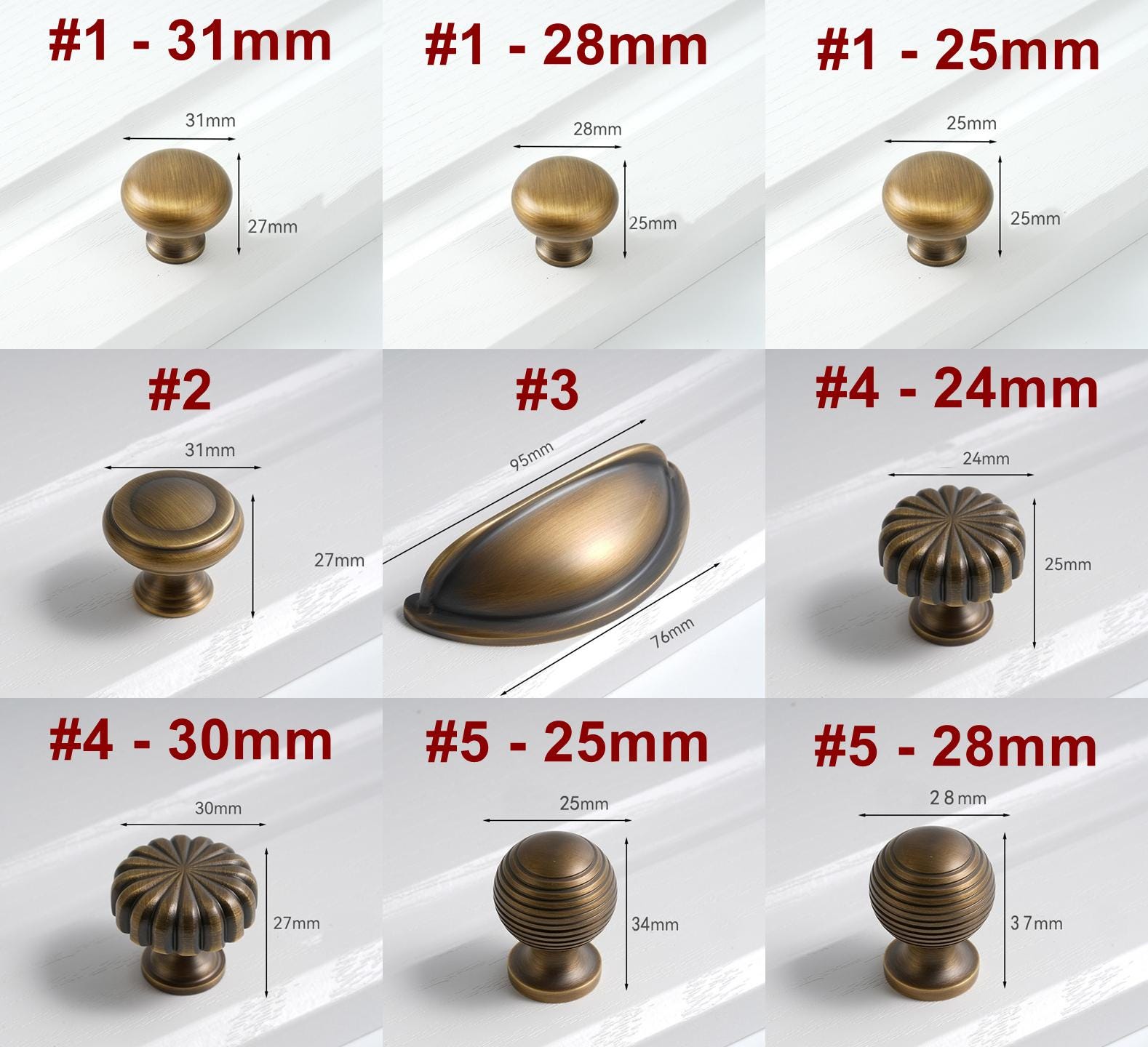 Solid Brass Cabinet Handles Knobs Vintage Style Bronze Finish Pulls For Kitchen Furniture Wardrobe Drawers Closet Cupboard Interior Doors