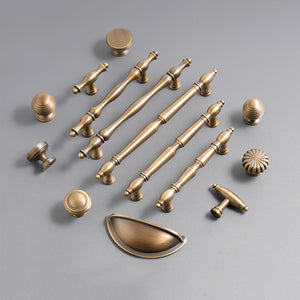 Solid Brass Vintage Cabinet Pulls & Knobs - Bronze Finish Hardware - #6 - 25.5mm / 1pc
