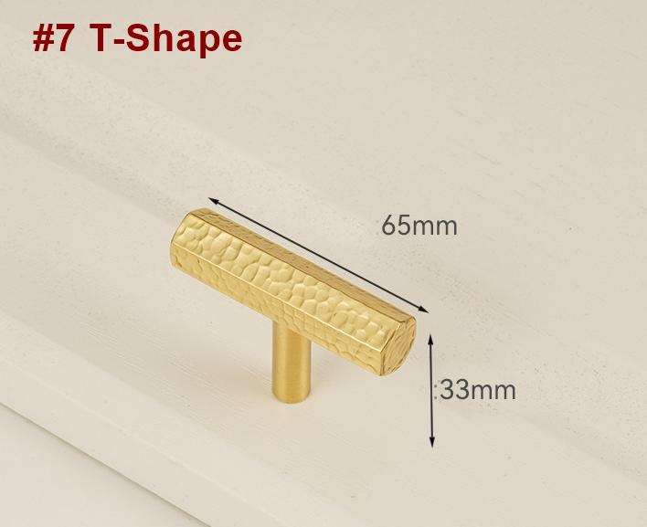 Solid Brass Hammered Texture Cabinet Handles Knobs Polished Gold Finish Pulls For Kitchen Furniture Closet Drawers Wardrobe Cupboard Decor