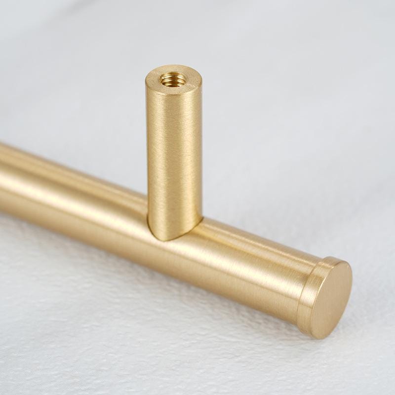 Solid Brass Cabinet Handles and Knobs Brushed Gold Modern Drawer Pulls for Kitchen Cupboards Furniture Wardrobes Interior Decorative Design