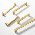 Solid Brass Minimalist Cabinet Pulls & Knobs - Brushed Gold Finish - #1 / 1pc