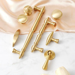 Solid Brass Vintage Cabinet Pulls & Knobs - Gold Finish Hardware - #1 / 1pc