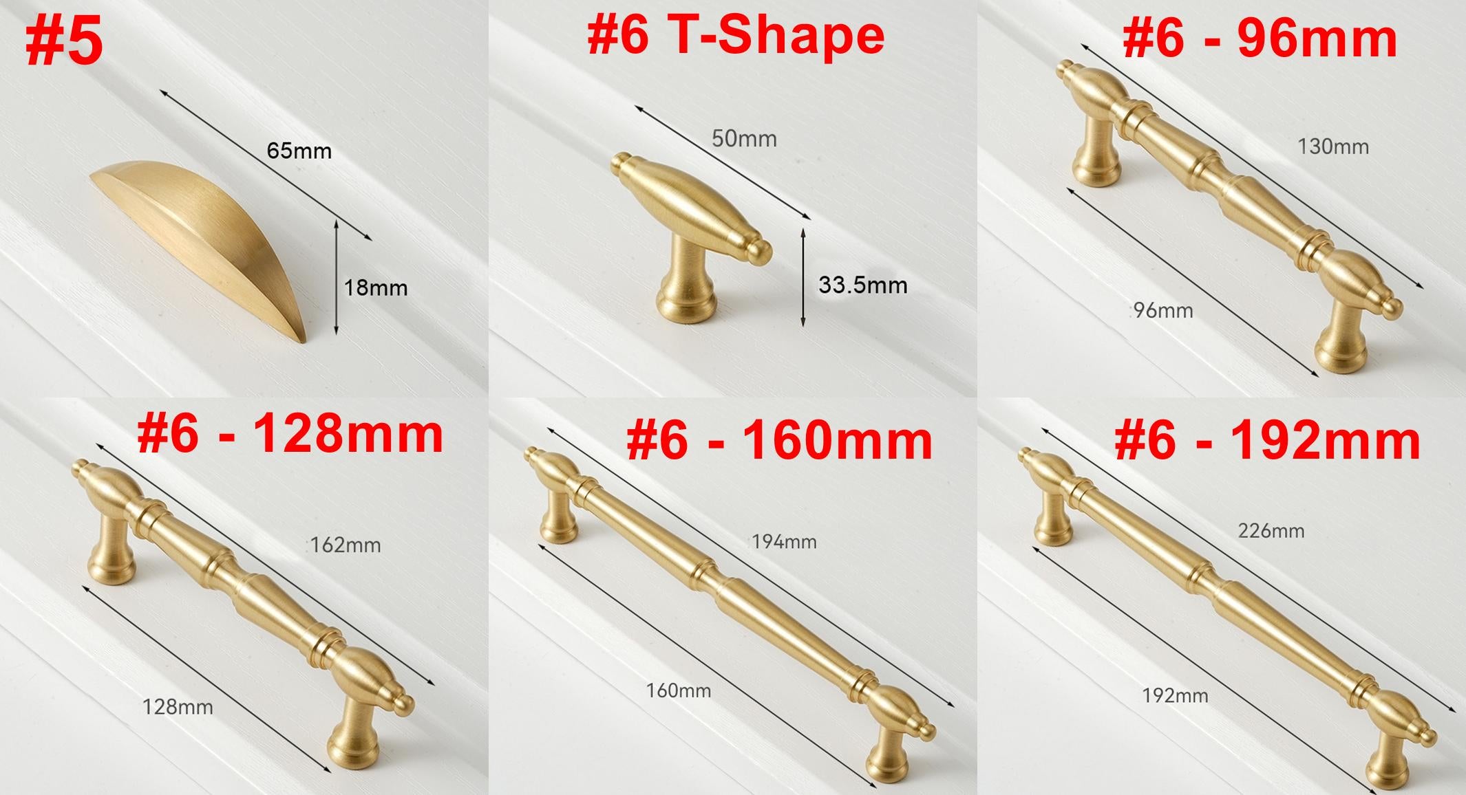 Solid Brass Vintage Cabinet Pulls & Knobs - Gold Finish Hardware - #3 - 32mm / 1pc