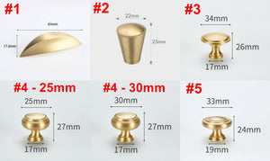 Solid Brass Vintage Cabinet Pulls & Knobs - Gold Finish Hardware - #2 / 1pc