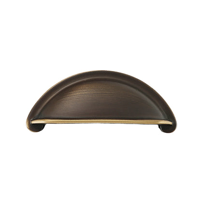 Open-Back Cup Pull in Antique Bronze, front view.