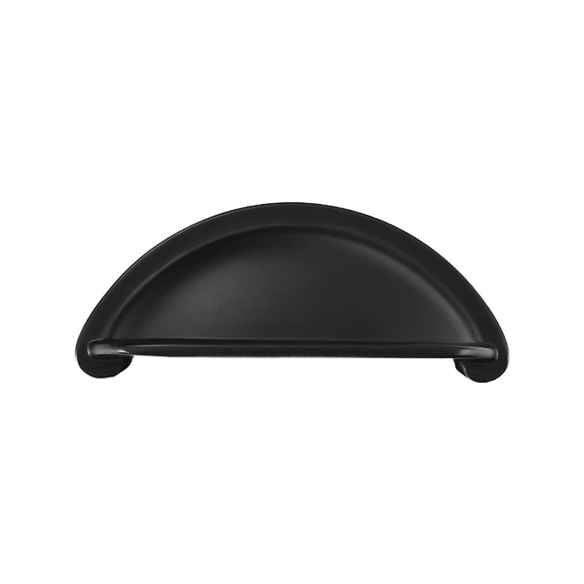 Open-Back Cup Pull in Matte Black, front view.