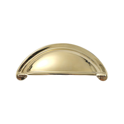 Open-Back Cup Pull in Polished Gold, front view.