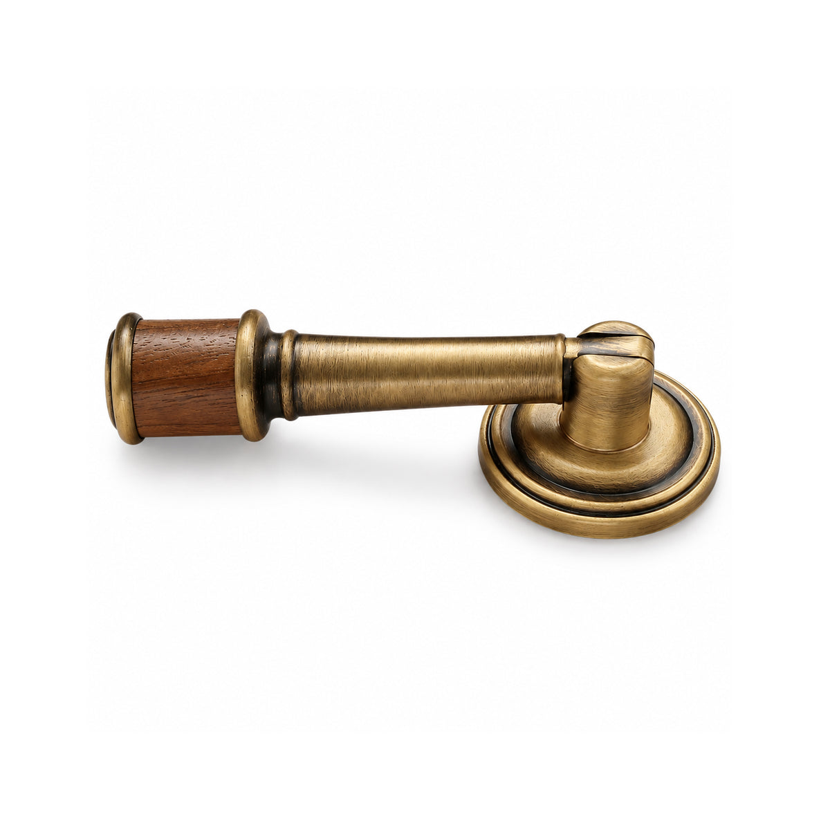 Swinging bar brass drop pull with brushed bronze finish, style #13.