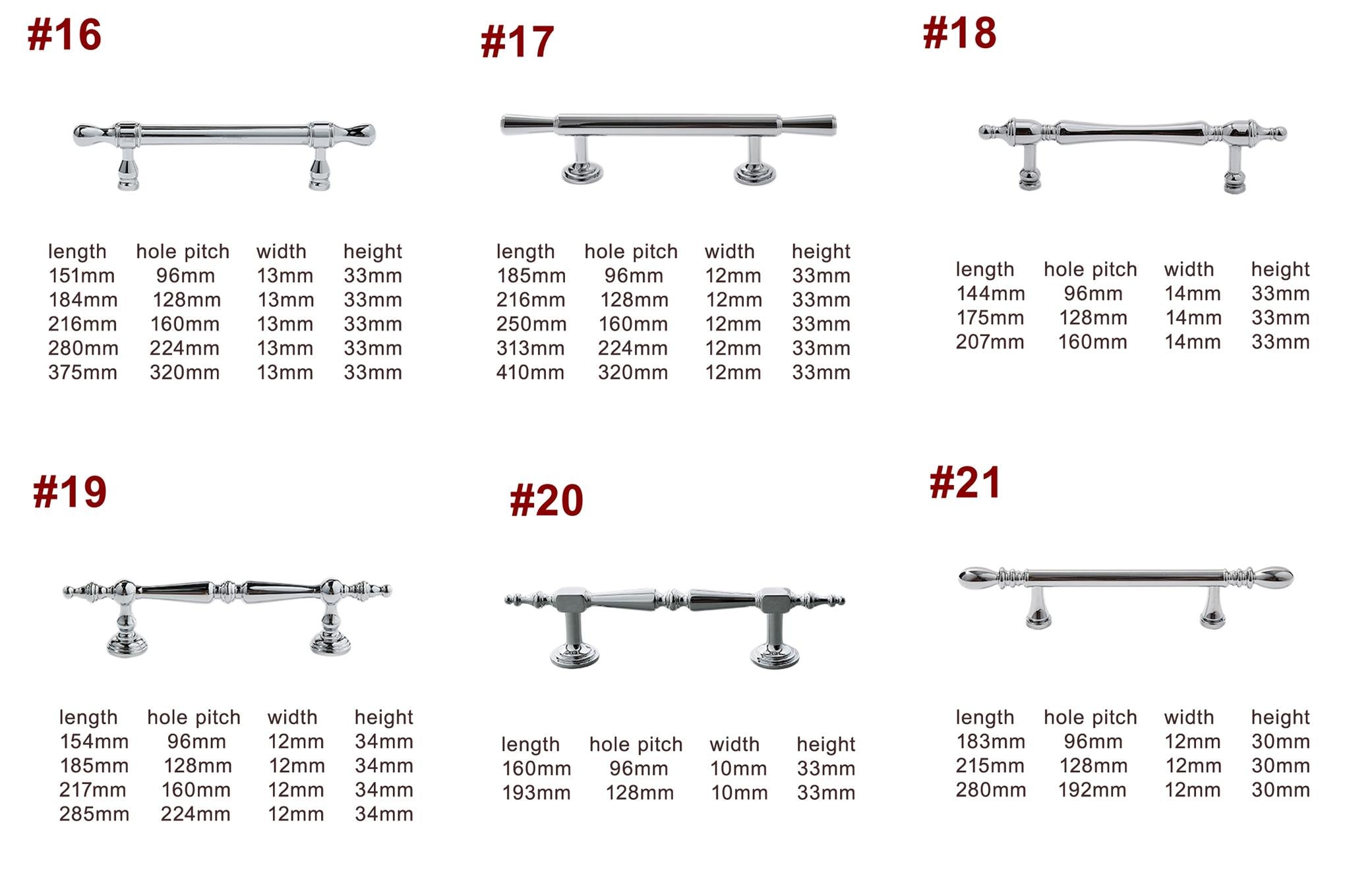 Solid Brass Art Deco Cabinet Pulls & Knobs - Chrome Finish Hardware - #2 - 25mm / 1 pc