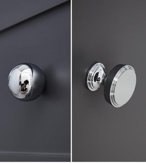Solid Brass Art Deco Cabinet Pulls & Knobs - Chrome Finish Hardware - #3 - 25mm / 1 pc