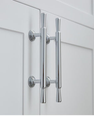 Solid Brass Art Deco Cabinet Pulls & Knobs - Chrome Finish Hardware - #3 - 30mm / 1 pc